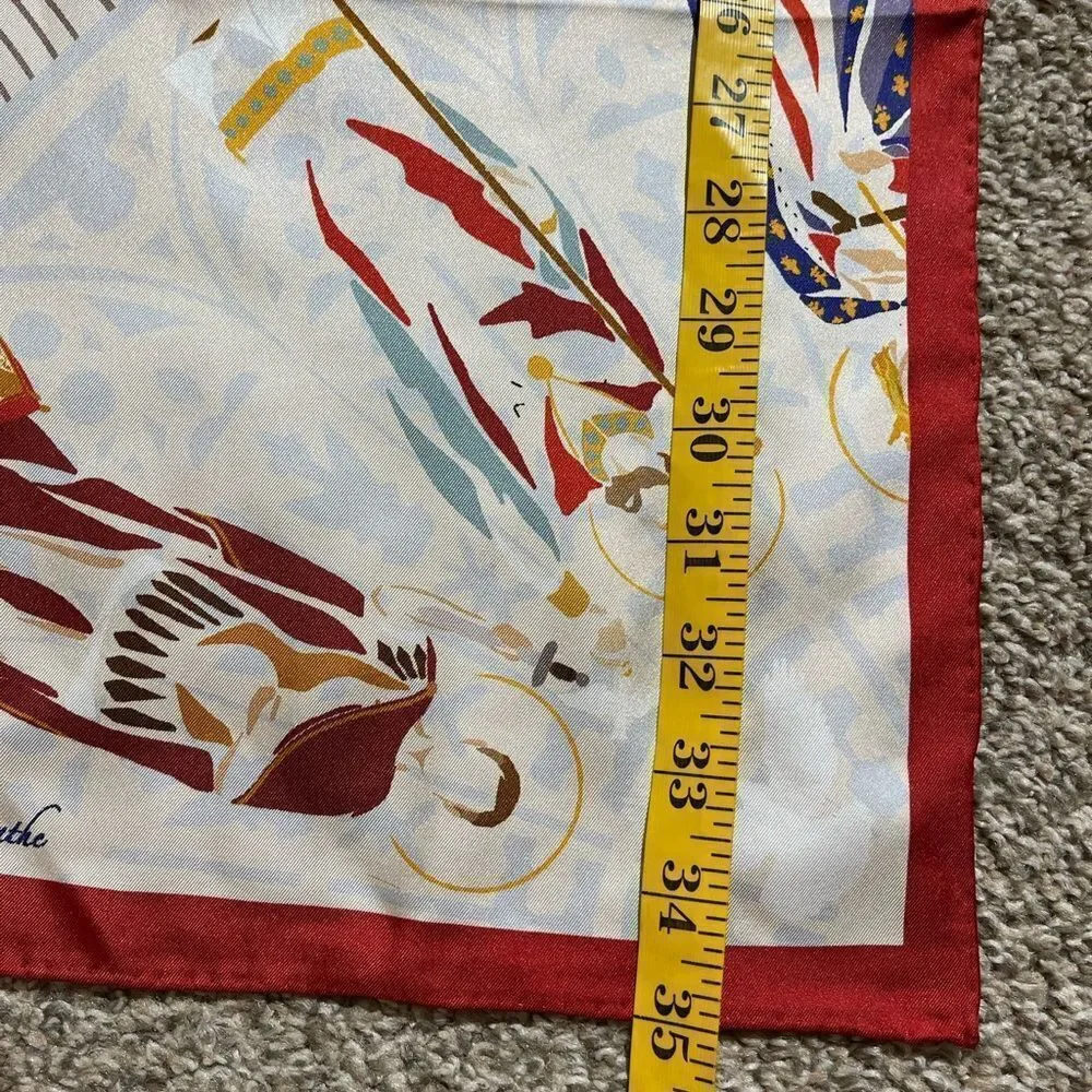 Marie-Helene-Jacinthe Multicolor Silk Scarf with Artistic Design